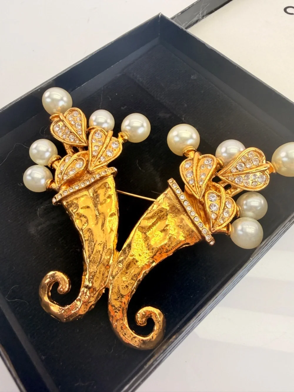 Vintage CHANEL Cornucopia Pearl Brooch Collectors Piece